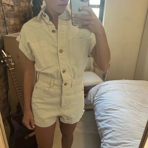Zara short denim jumpsuit